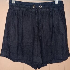High Waist Black Denim Shorts